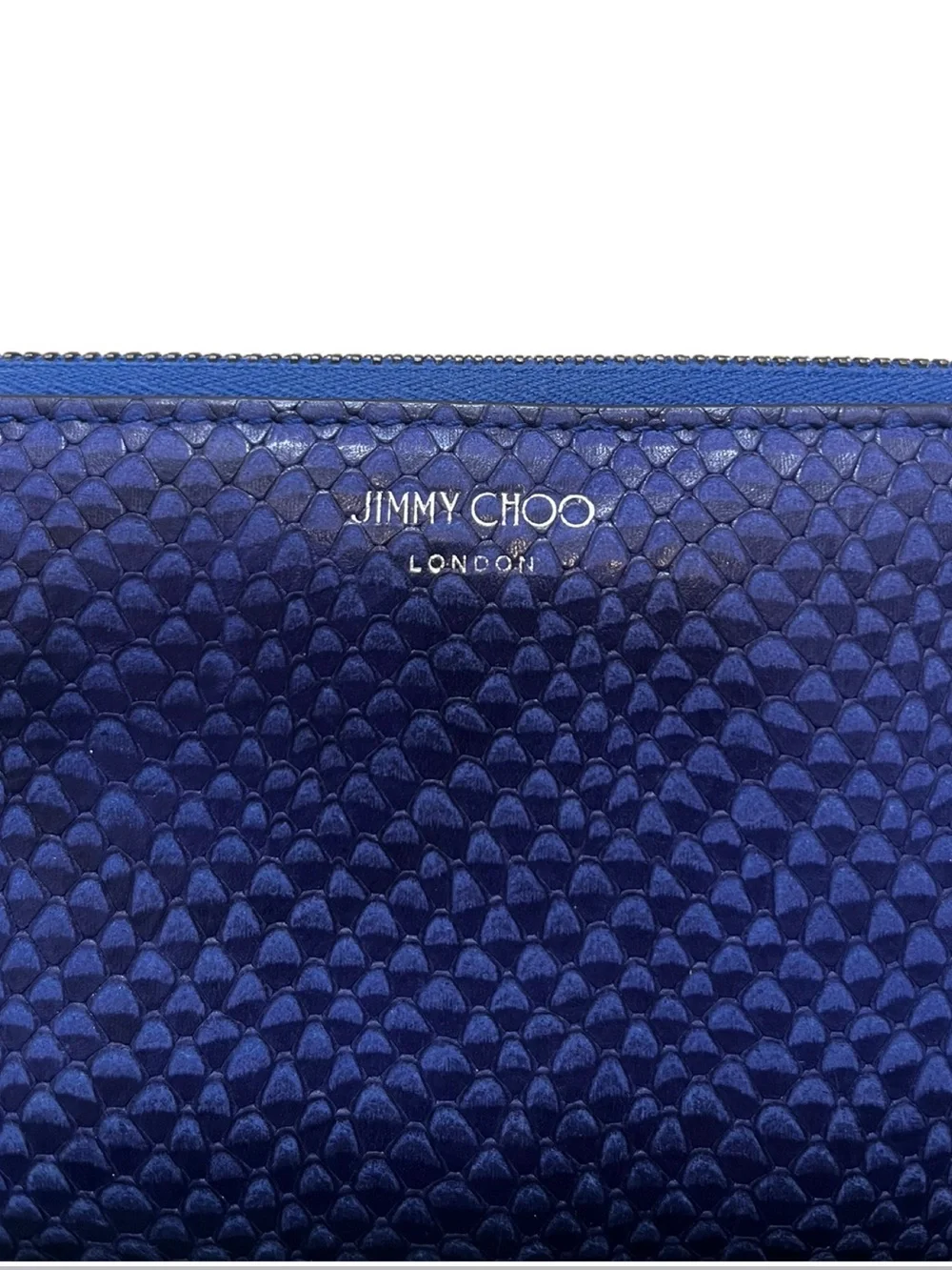Jimmy Choo Blue Snake Embossed Continental Wallet - Picture 3 of 16